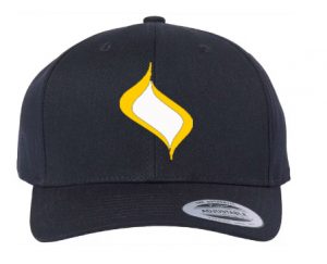 hat - black, yellow, white