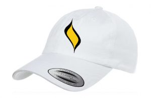 hat - white, black and yellow