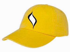 hat - yellow, black and white
