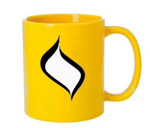 mug - yellow, black and white