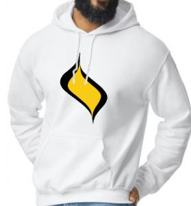 sweatshirt - white, black and yellow logo